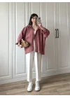 Tarçın Oversize Tensel Gömlek