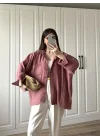 Tarçın Oversize Tensel Gömlek