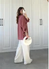 Tarçın Oversize Tensel Gömlek