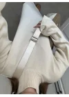 Taş Dik Yaka Oversize Triko Elbise