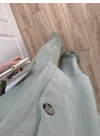 Tek Düğmeli Oversize Mint Yeşili Gömlek Takım