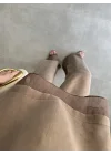 Tül Detaylı Bronz Bluz Takım