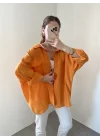Turuncu Oversize Tensel Gömlek