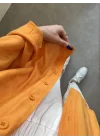 Turuncu Oversize Tensel Gömlek