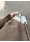 Uçuşan Pelerin Bronz Tül Bluz