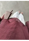Uçuşan Pelerin Şarap Tül Bluz