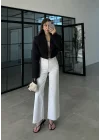 Vatkalı Astarlı Siyah Crop Ceket