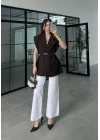 Vatkalı Kemerli Kahve Premium Yelek
