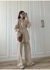 Vool Ham Keten Bej Kimono Takım