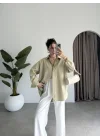Yale Oversize Poplin Açık Haki Gömlek