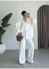 Yale Oversize Poplin Beyaz Gömlek
