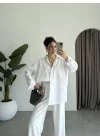 Yale Oversize Poplin Beyaz Gömlek