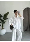 Yale Oversize Poplin Beyaz Gömlek