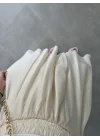 Yarım Astarlı Asimetrik Taş Etek