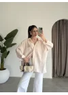 Yavruağzı Oversize Tensel Gömlek
