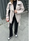 Zara Model Nude Deri Biker Ceket
