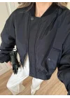 Zr Model. Astarlı Lacivert Bomber Ceket