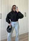 Zr Model. Astarlı Siyah Bomber Ceket