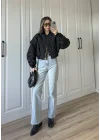 Zr Model. Astarlı Siyah Bomber Ceket