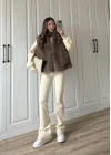 Zr Model İspanyol Paça Bej Eşofman Takımı