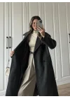 Zr Model Oversize Antrasit Kaşe Kaban