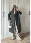 Zr Model Oversize Antrasit Kaşe Kaban