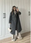 Zr Model Oversize Antrasit Kaşe Kaban