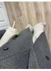 Zr Model Oversize Antrasit Kaşe Kaban