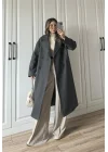 Zr Model Oversize Antrasit Kaşe Kaban