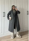 Zr Model Oversize Antrasit Kaşe Kaban