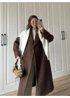 Zr Model Oversize Kahve Kaşe Kaban