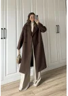 Zr Model Oversize Kahve Kaşe Kaban
