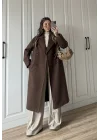 Zr Model Oversize Kahve Kaşe Kaban