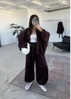 Zr Saten Oversize Bordo Bomber Ceket