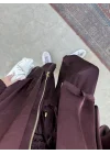 Zr Saten Oversize Bordo Bomber Ceket