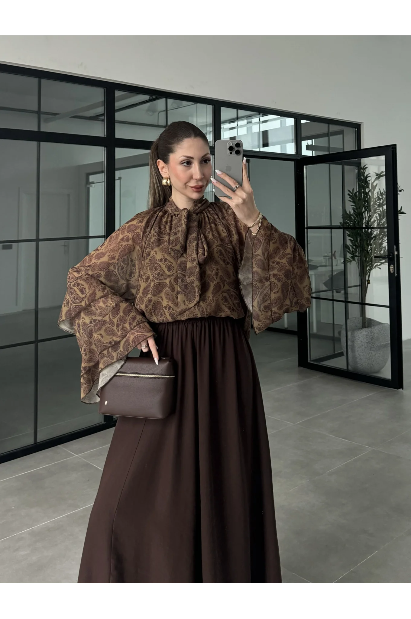 Rora Vintage Önü Bağlamalı Şifon Bluz
