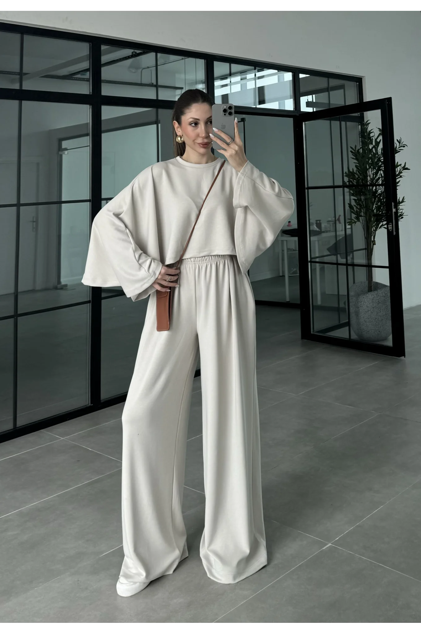 Modal Kumaş Yarasakol Oversize Taş Takım