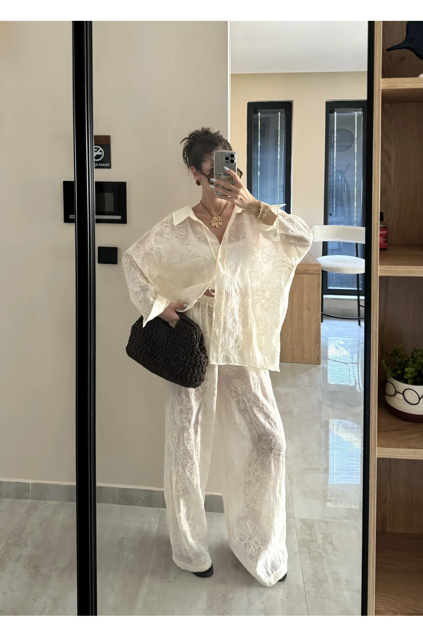 Bohem Nakışlı Oversize Takım