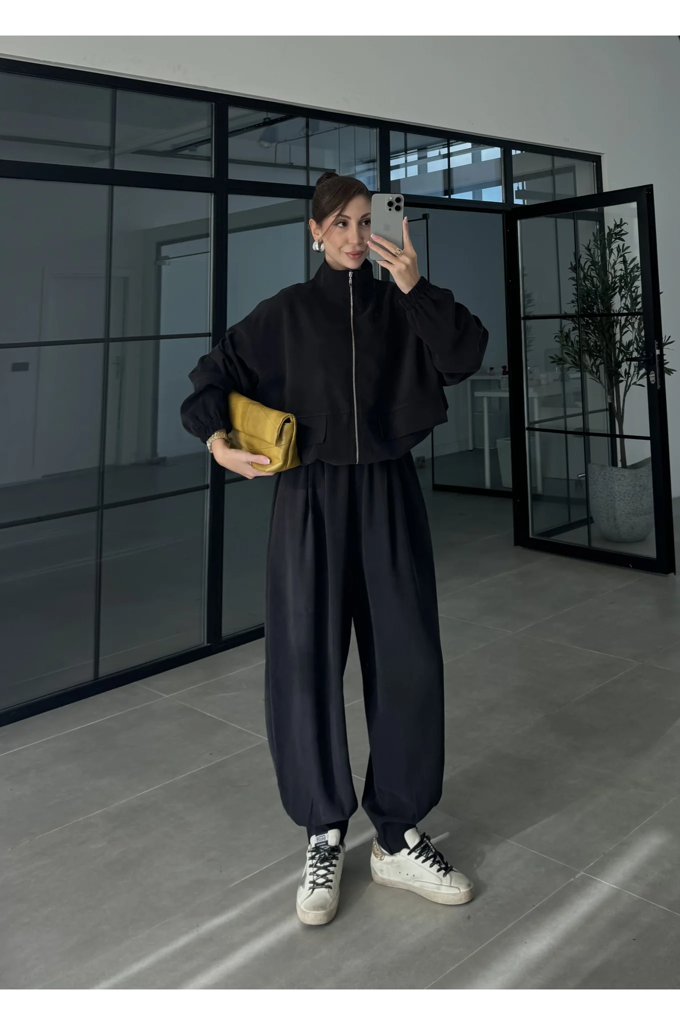 Elsa Cepli Oversize Siyah Bomber Takım