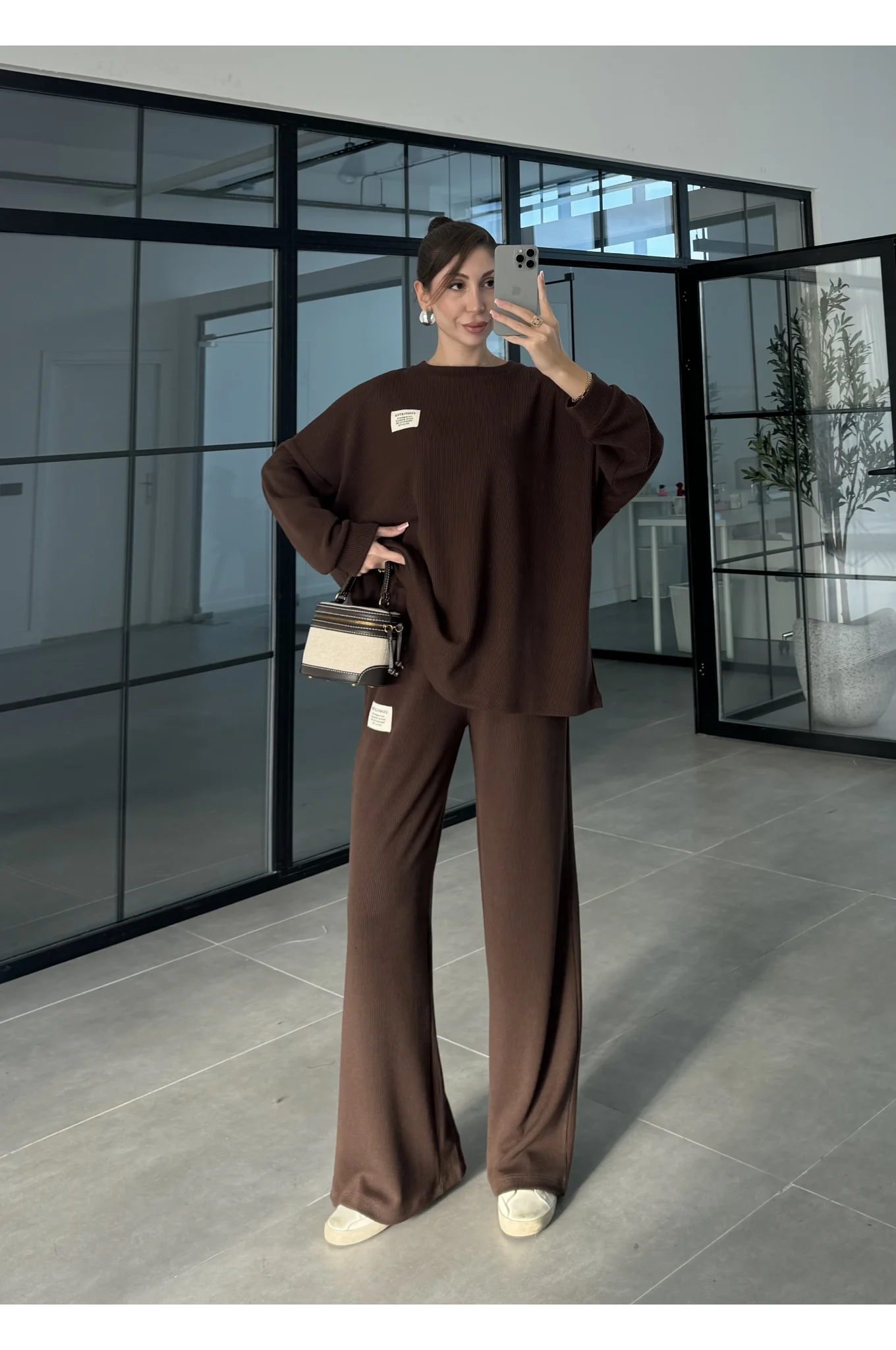 Kaşkorse Oversize Kahve Basic Takım