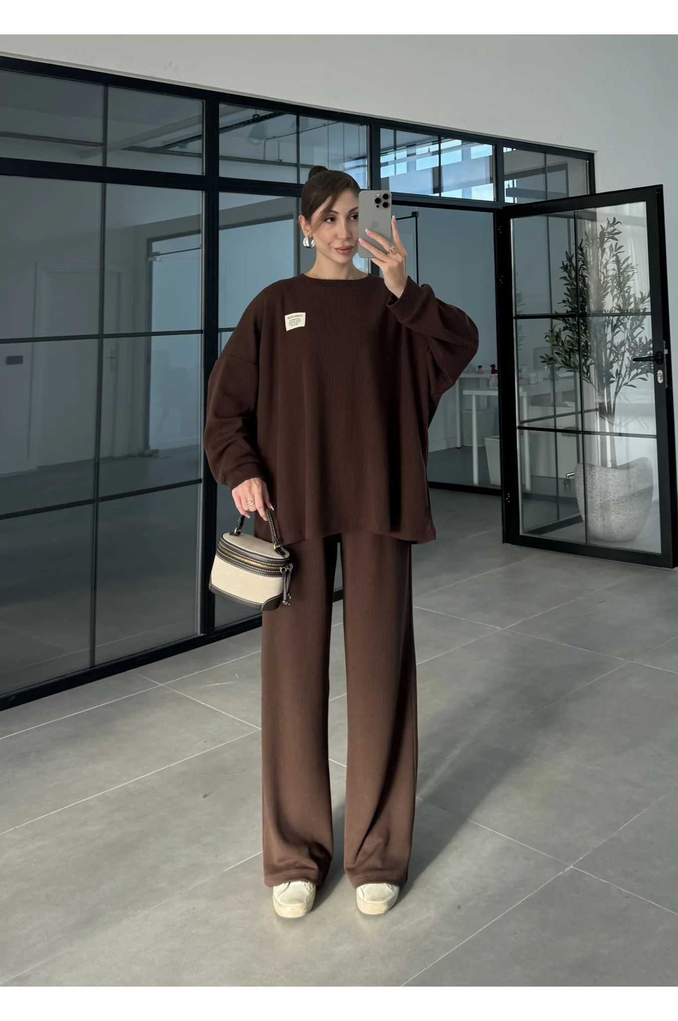 Kaşkorse Oversize Kahve Basic Takım