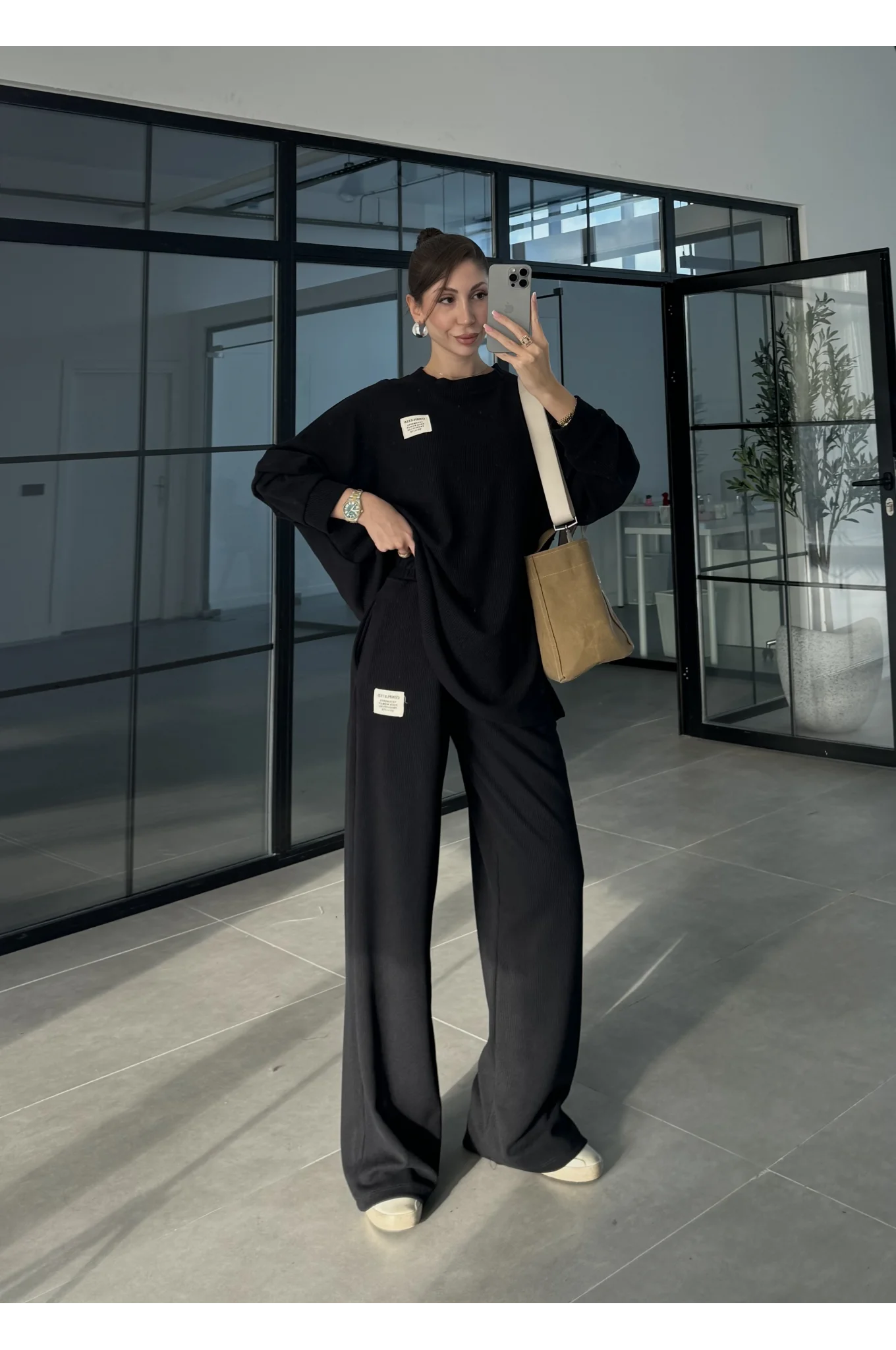 Kaşkorse Oversize Siyah Basic Takım
