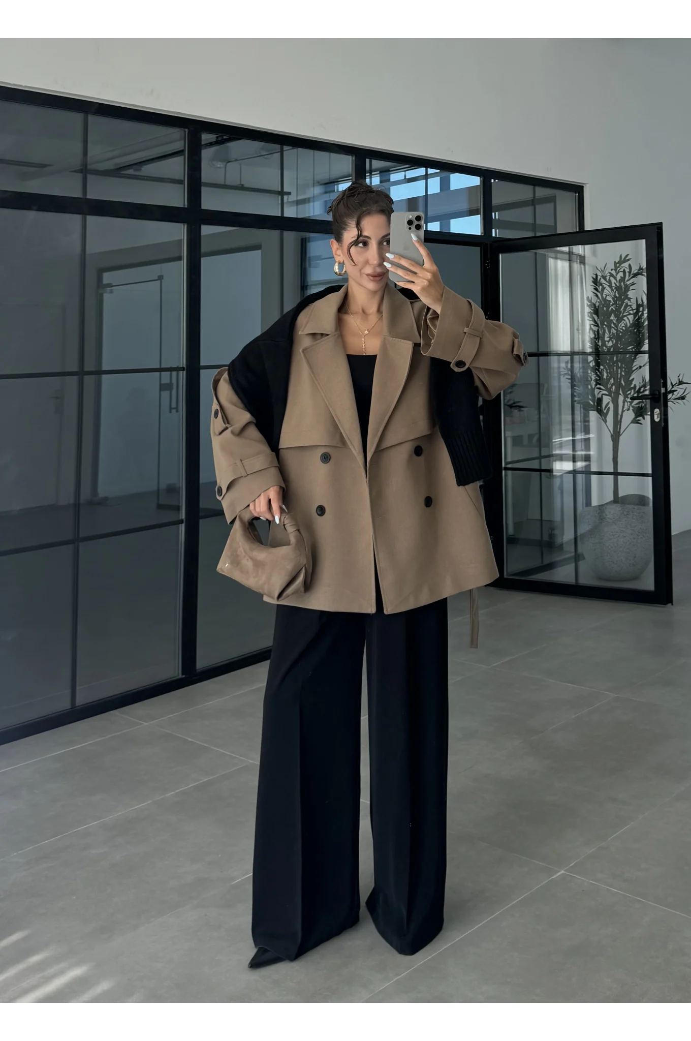 Rose Oversize Kuşaklı Karamel Trençkot