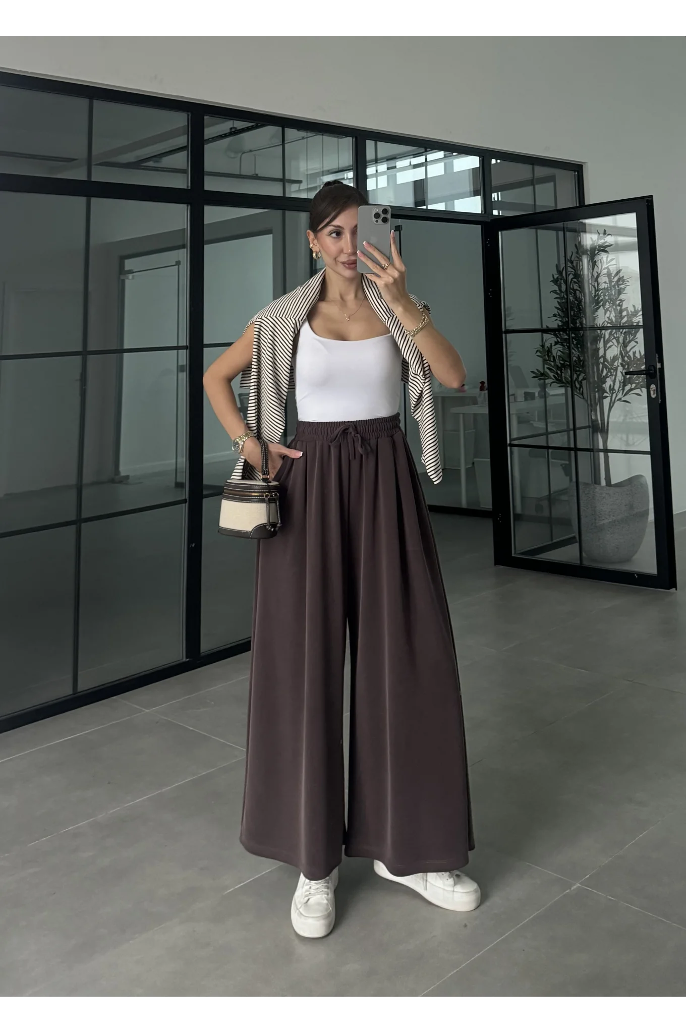 Rovel Modal Kumaş Basic Kahve Pantolon