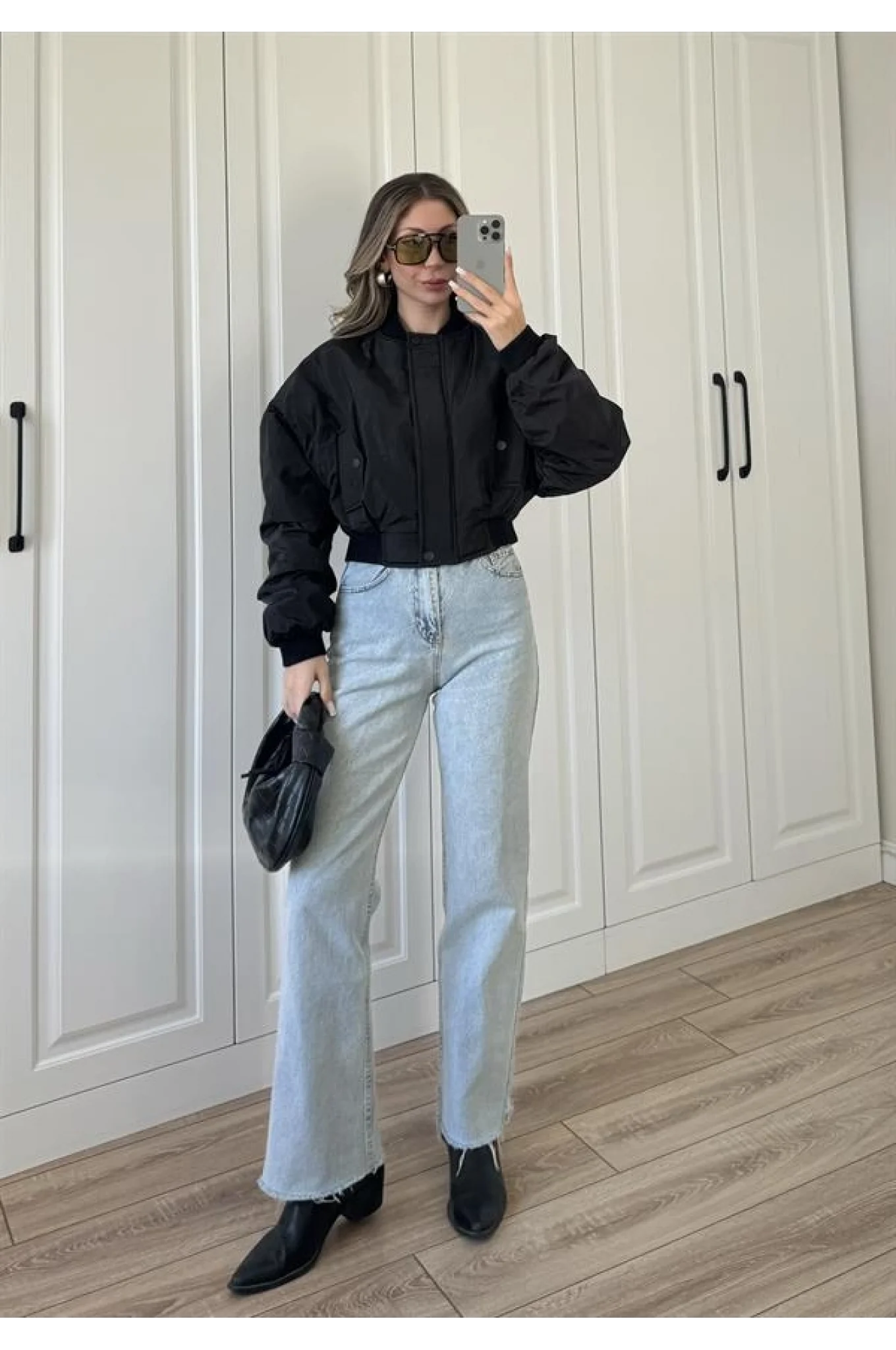 Zr Model. Astarlı Siyah Bomber Ceket