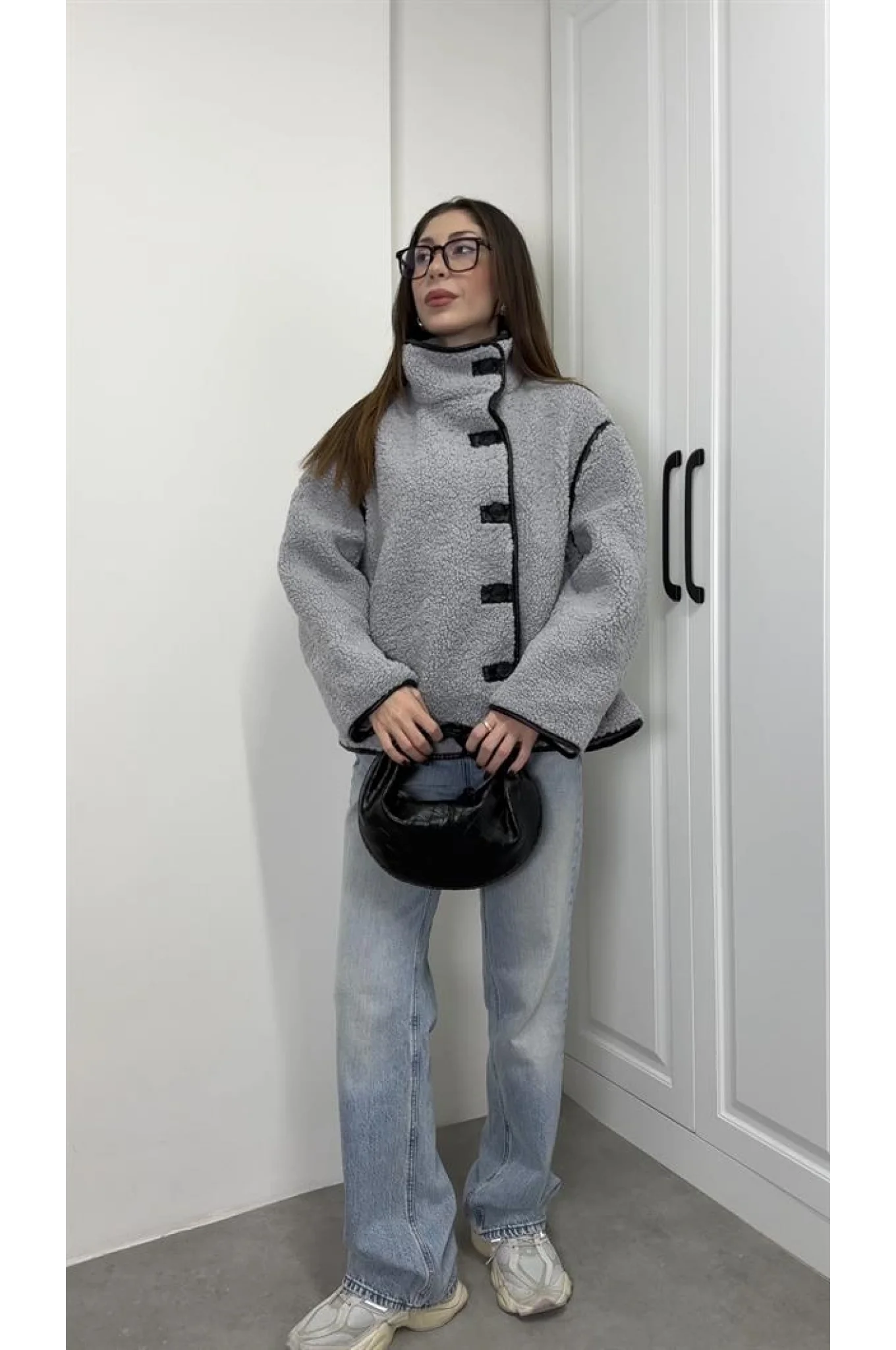 Zr Model Nova Gri Peluş Mont