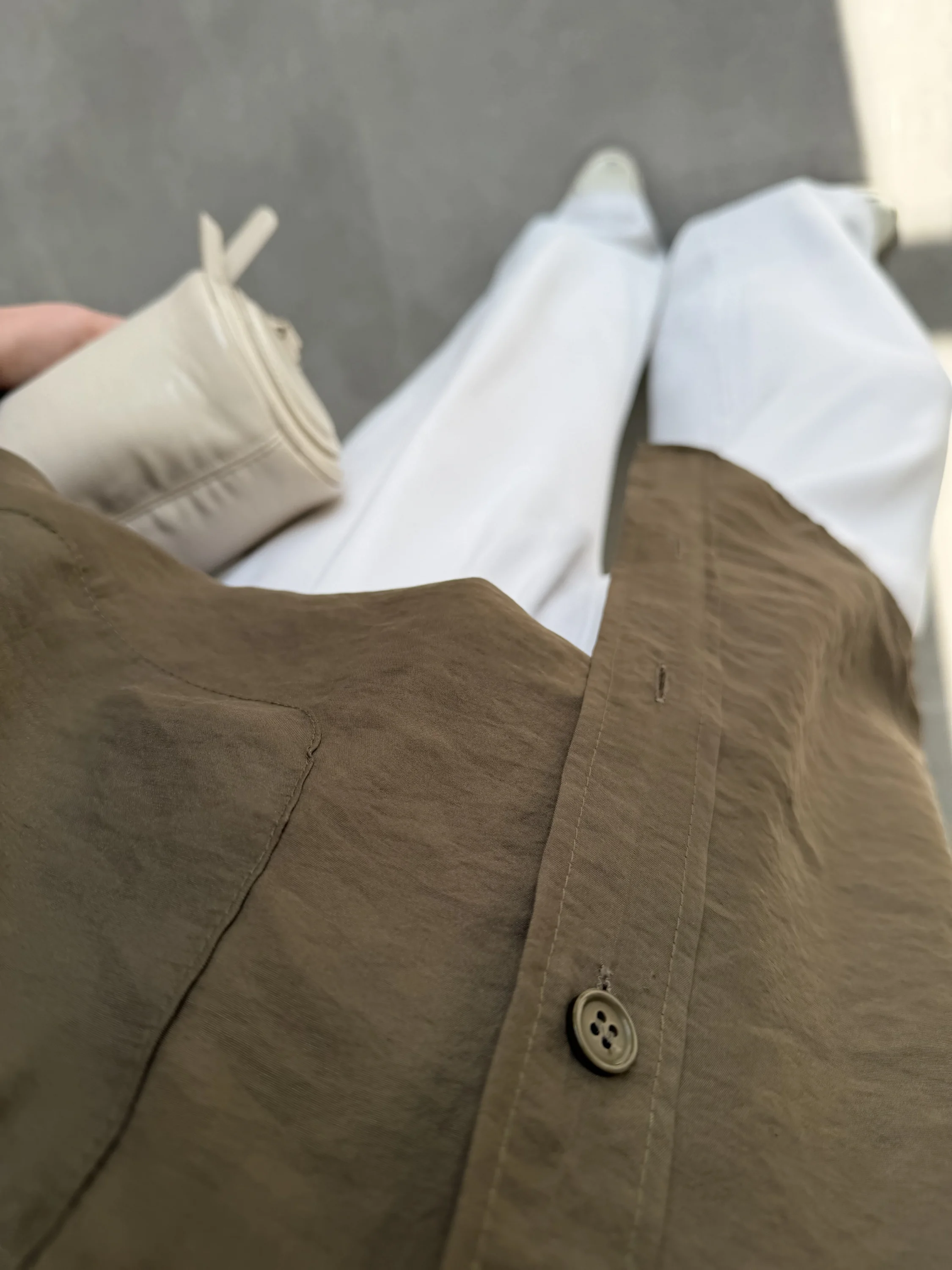 Oversize Tensel Vintage Haki Gömlek
