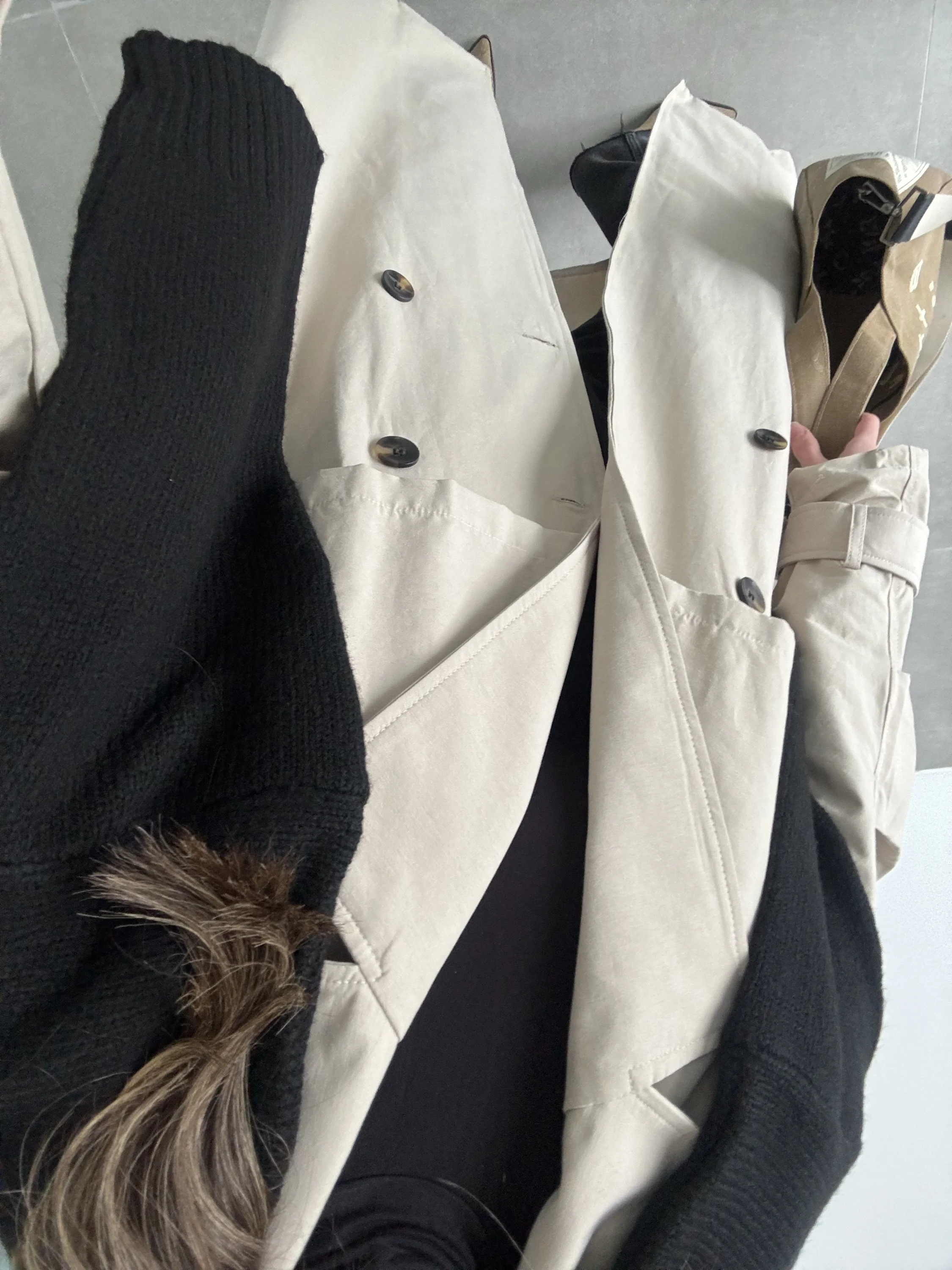 Cool Oversize Premium Taş Kuşaklı Trençkot