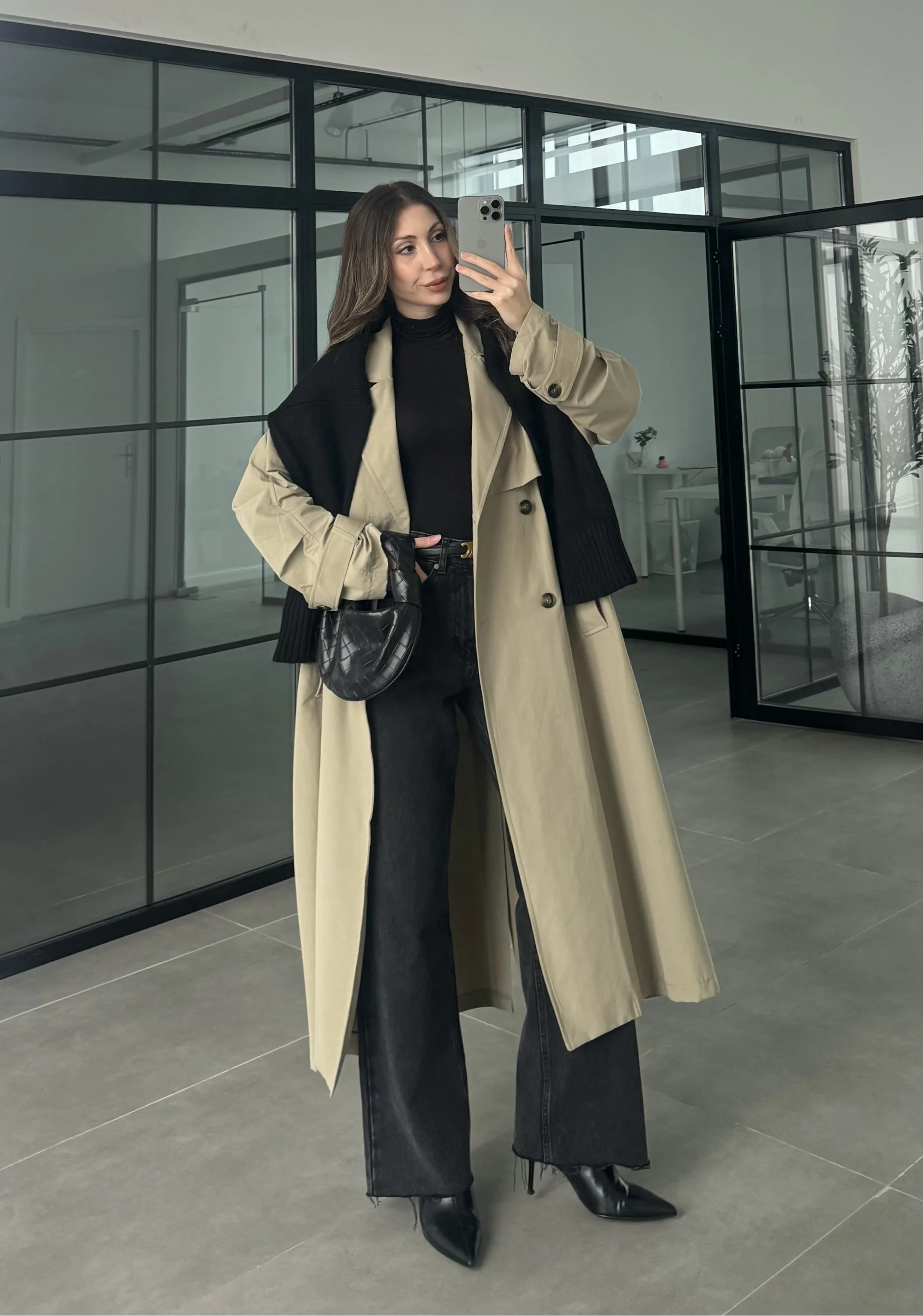 Cool Oversize Premium Yeşil Kuşaklı Trençkot
