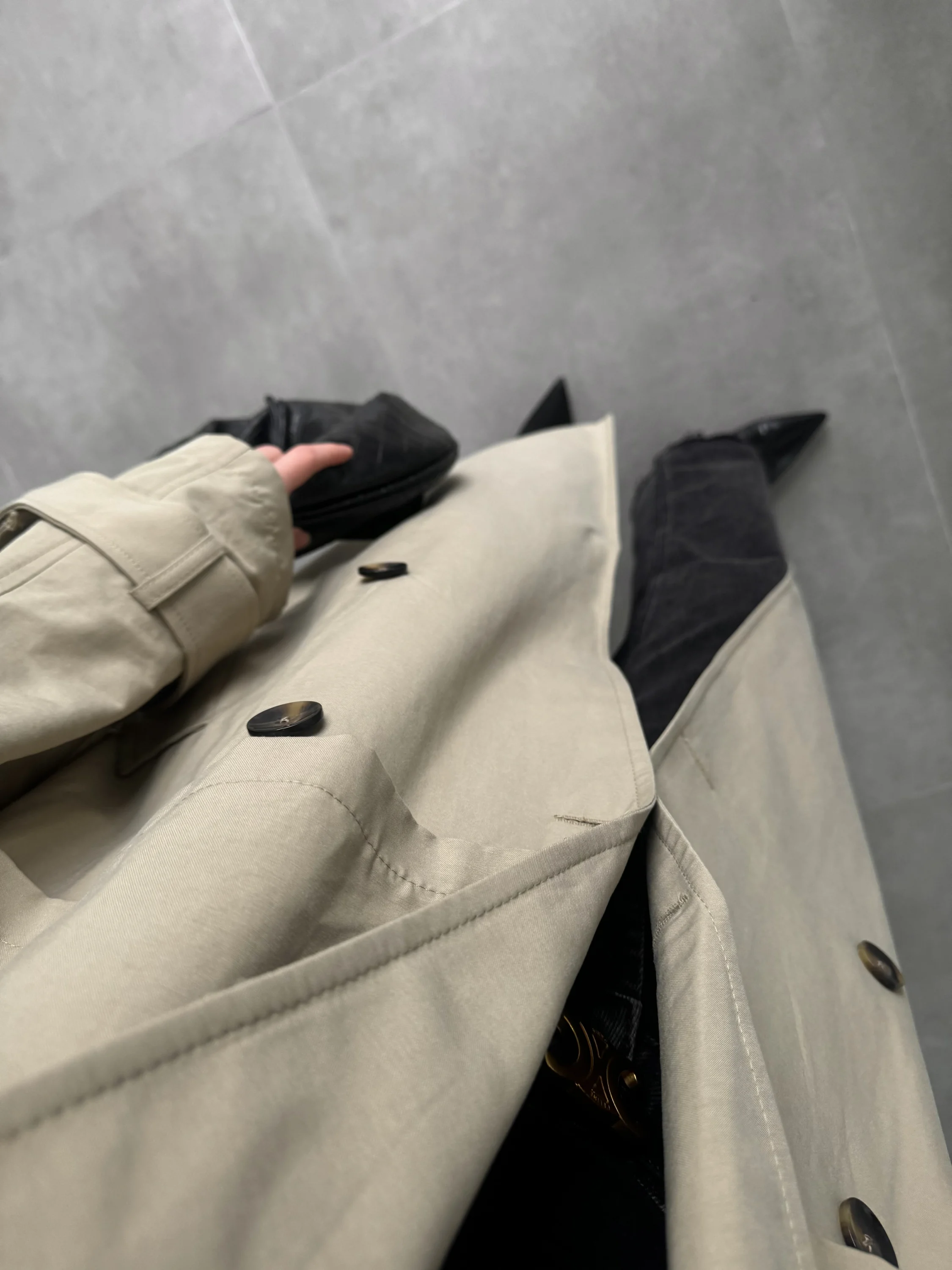 Cool Oversize Premium Yeşil Kuşaklı Trençkot